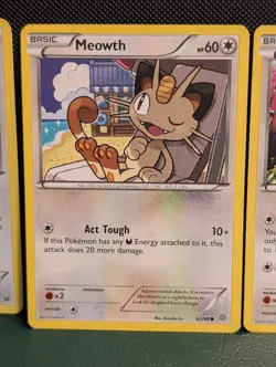 Lot of 4 Meowth Basic Common Pokemon 2015-2016 - Image 4