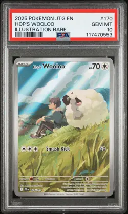 2025 POKEMON JTG EN-JOURNEY TOGETHER ILLUSTRATION RARE #170 HOP'S WOOLOO PSA 10 - Image 1