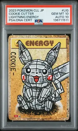 2023 POKEMON JAPANESE CLL-LIGHTNING ENERGY COOKIE CUTTER SIGNED PSA 10 AUTO 10 - Image 1