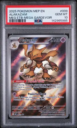 2025 POKEMON MEP EN-ME BLACK STAR PROMO #009 ALAKAZAM PSA 10 - Image 1