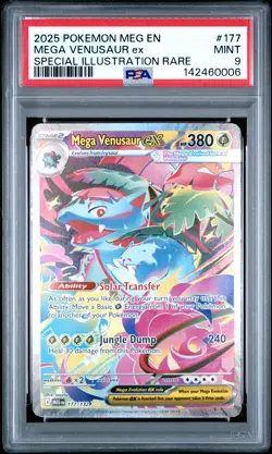 2025 POKEMON MEGA EVOLUTION SPECIAL ILLUSTRATION RARE MEGA VENUSAUR EX PSA 9 - Image 1