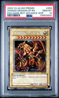 PSA 10 GM Winged Dragon of Ra GBI-003 Secret Rare Promo YuGiOh English Holo - Image 1
