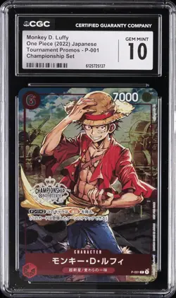 2022 ONE PIECE JAPANESE TOURNAMENT PROMO CHAMPIONSHIP SET MONKEY D. LUFFY CGC 10 - Image 1
