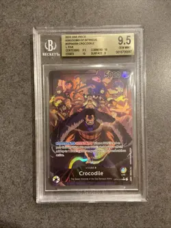 One Piece 2023 Crocodile OP04-058 Alt Art Leader BGS 9.5 Kingdoms Of Intrigue - Image 1