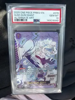 2025 One Piece Prb02-Premium Booster Gum-Gum Giant Alternate Art PSA 10 #078 - Image 1