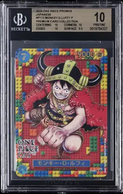 2025 ONE PIECE PROMOS JAPANESE PREMIUM COLLECTION #P110 MONKEY D. LUFFY P BGS 10 - Image 1