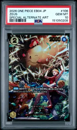 2026 ONE PIECE JPN EB04-EGGHEAD CRISIS SPECIAL ALTERNATE ART #106 ZEUS PSA 10 - Image 1