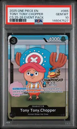 2025 ONE PIECE CHAMPIONSHIP 2025-26 EVENT PACK #065 TONY TONY CHOPPER PSA 10 - Image 1