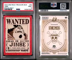 2024 PANINI ONE PIECE TREASURE BOX CARD COLL SPACE HOLO #60 JINBE /90 PSA 9 - Image 3