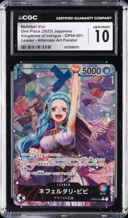 2023 ONE PIECE JPN KINGDOMS OF INTRIGUE ALT ART #OP04-001 NEFELTARI VIVI CGC 10 - Image 1