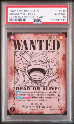 2024 ONE PIECE JPN EMPERORS IN THE NEW WORLD WANTED AA MONKEY D. LUFFY PSA 10 - Image 1