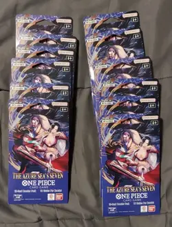 One Piece TCG Lot of (12) OP-14 The Azure Sea's Seven, Sleeved Booster Pack - Image 1