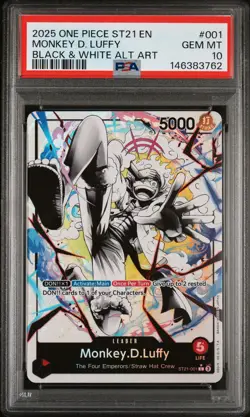 2025 ONE PIECE STARTER DECK ST21-EX GEAR 5 ALT ART #001 MONKEY D. LUFFY PSA 10 - Image 1