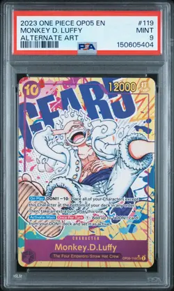 2023 ONE PIECE OP05-AWAKENING OF THE NEW ERA ALTERNATE ART MONKEY D. LUFFY PSA 9 - Image 1
