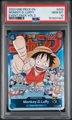 2023 ONE PIECE PROMOS EVENT PACK VOL.2 #033 MONKEY D. LUFFY PSA 10 - Image 1