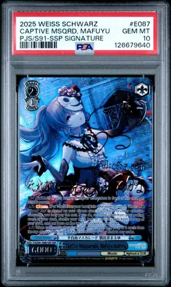 2025 WEISS SCHWARZ SSP SIG #E087 CAPTIVE MASQUERADE, MAFUYU ASAHINA PSA 10 - Image 1