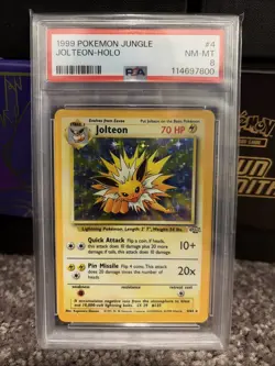 Pokemon TCG Jolteon Jungle 4/64 Holo Unlimited Rare PSA 8 NM-MT Card WOTC - Image 1