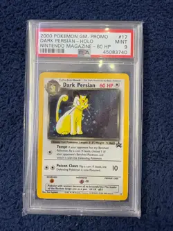 PSA 9 2000 Dark Persian Holo #17 Nintendo Magazine Promo Pokemon Card - Image 1