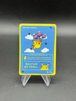 Pokedoodles Series 1 Balloon Peeka - Pikachu 35/90 Pokemon Fan Art Derpy Card - Image 1