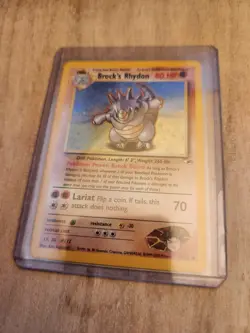 Pokemon Card Brock's Rhydon 002/132 Gym Heroes Holo Rare - Image 1