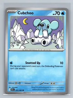 Cubchoo Normal Common SV: Black Bolt BLK Water 025/086 Pokemon Card TCG - Image 1