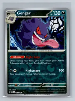 Gengar Reverse Holo Uncommon SV: Paldean Fates PAF Darkness 057/091 Pokemon Card - Image 1