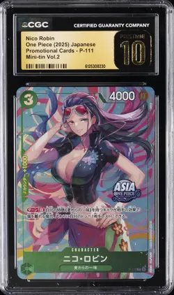 2025 ONE PIECE JPN PROMO CARD MINI-TIN VOL.2 #P-111 NICO ROBIN CGC 10 PRISTINE - Image 1