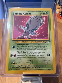Pokemon Neo Destiny Shining Celebi Card 106/105 Holo Secret Rare-Mildly Played - Image 1