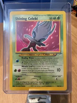 Pokemon Neo Destiny Shining Celebi Card 106/105 Holo Secret Rare-Mildly Played - Image 2