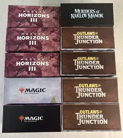 MTG Magic The Gathering Lot of 10 Empty Card Storage Boxes Collectible Artwork - Image 1