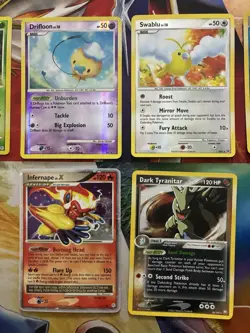 Vintage Pokemon Card Lot Holo Reverse Holo Fire Tyranitar Shiny Swablu Drifloon - Image 2