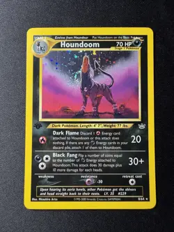 Pokemon TCG Houndoom 1st Edition Neo Revelation Holo Card 8/64 - Image 1
