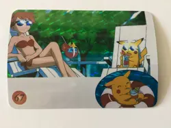 1996 Pokemon Japanese Vending sticker Card #67 Psyduck Misty Pikachu - Image 1