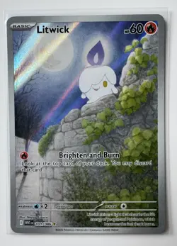 Pokemon TCG Litwick Card 101/086 White Flare Holo Illustration Rare / Pack Fresh - Image 1
