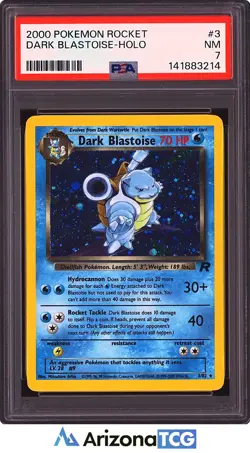 Pokemon 2000 Dark Blastoise 3/82 Holo Team Rocket PSA 7 - Image 1
