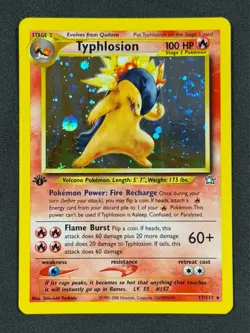 Pokemon TCG Neo Genesis 1st Edition #17/111 Typhlosion Holo Rare Swirl Gorgeous - Image 1