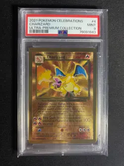 2021 Pokemon Celebrations 25th ANNIVERSARY Charizard Gold Metal #4 PSA 9 MINT - Image 1