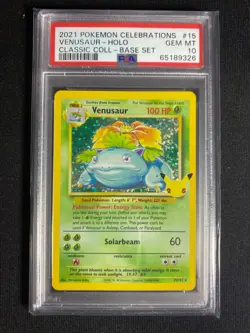 2021 Pokemon Celebrations 25th ANNIVERSARY Venusaur Holo #15 PSA 10 Gem Mint - Image 1