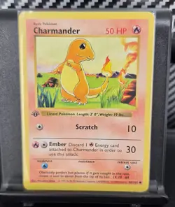 1999 Pokemon Base Set Shadowless 1st Edition Charmander 46/102 NM/LP - Image 1