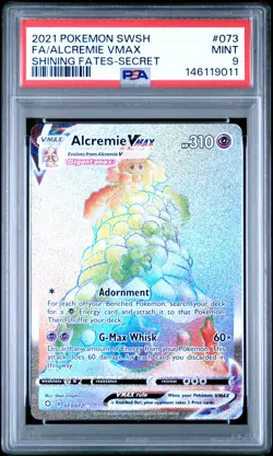 2021 POKEMON SWORD & SHIELD SHINING FATES SECRET FULL ART/ALCREMIE VMAX PSA 9 - Image 1