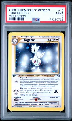 2000 POKEMON NEO GENESIS 1ST EDITION #16 TOGETIC-HOLO PSA 9 - Image 1