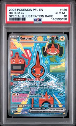 2025 POKEMON PFL EN-PHANTASMAL FLAMES SPECIAL ILLUSTRATION RARE ROTOM EX PSA 10 - Image 1