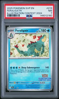2025 POKEMON SVP PROMO ILLUSTRATION CONTEST 2024 #213 FERALIGATR PSA 7 - Image 1