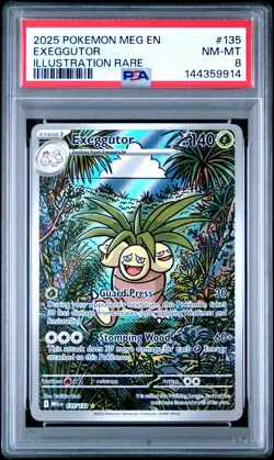 2025 POKEMON MEG EN-MEGA EVOLUTION ILLUSTRATION RARE #135 EXEGGUTOR PSA 8 - Image 1