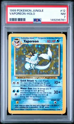 1999 POKEMON JUNGLE #12 VAPOREON-HOLO PSA 7 - Image 1
