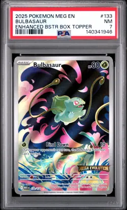 2025 POKEMON MEG EN-MEGA EVOLUTION ENHANCED BOOSTER BOX TOPPER BULBASAUR PSA 7 - Image 1