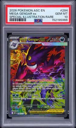 2026 POKEMON ASCENDED HEROES SPECIAL ILLUSTRATION RARE MEGA GENGAR EX PSA 10 - Image 1