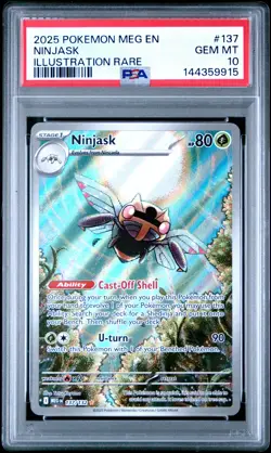 2025 POKEMON MEG EN-MEGA EVOLUTION ILLUSTRATION RARE #137 NINJASK PSA 10 - Image 1