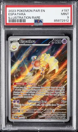 2023 POKEMON PAR EN-PARADOX RIFT ILLUSTRATION RARE #197 ESPATHRA PSA 9 - Image 1