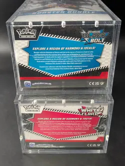2x Pokemon SV10.5 Black Bolt White Flare Sealed Booster Bundle Display W/Acrylic - Image 3